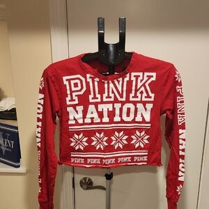 PINK Victoria's Secret Red Long Sleeve Top